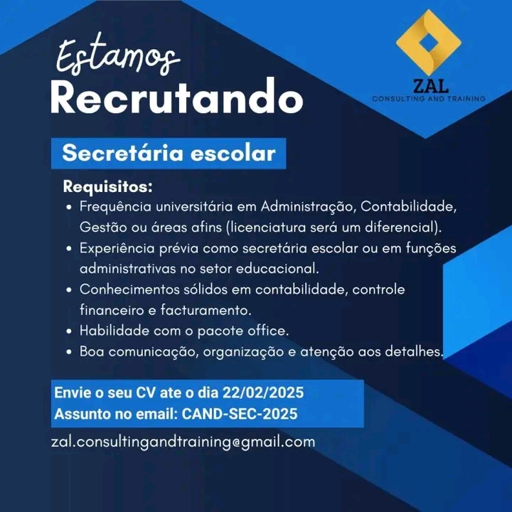 Vaga para Secretária Escolar