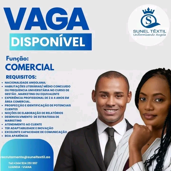 Recrutamento para Gestor Comercial