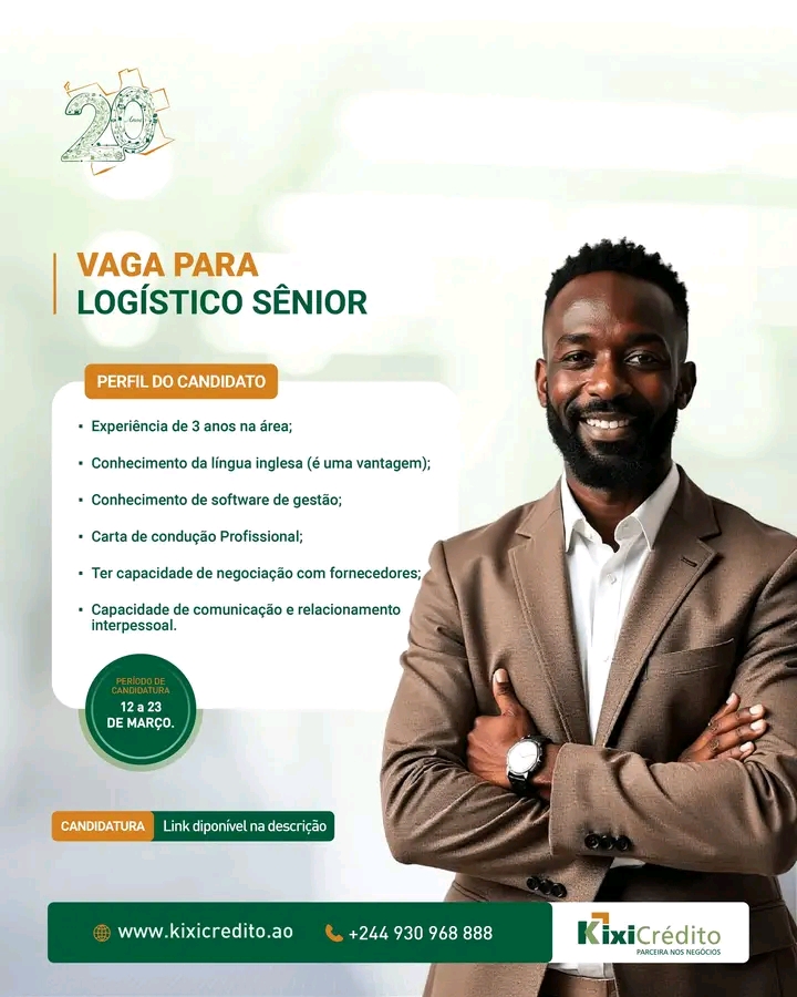 KixiCrédito está a recrutar (1) Logístico Sênior