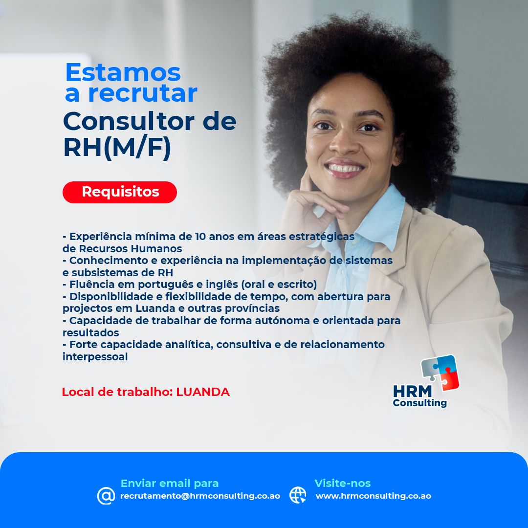 Vaga para  Consultor de RH(M/F)