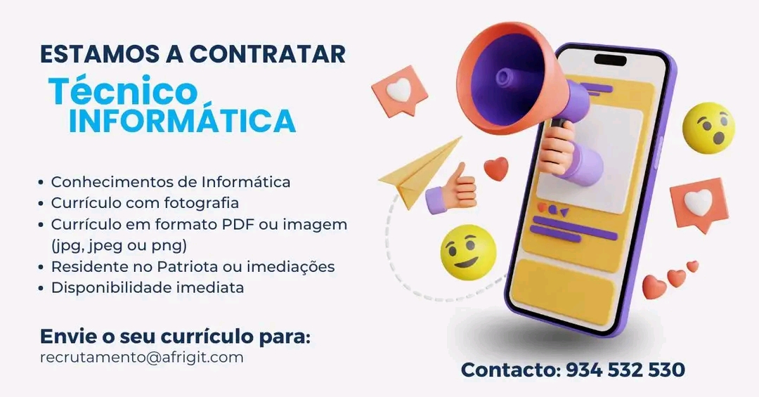 Vaga para Técnico de Informática 