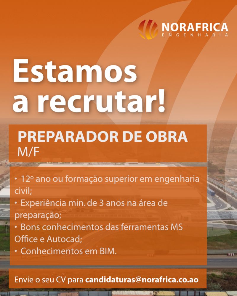 Vaga para 𝗣𝗿𝗲𝗽𝗮𝗿𝗮𝗱𝗼𝗿 𝗱𝗲 𝗼𝗯𝗿𝗮 (𝗠/𝗙