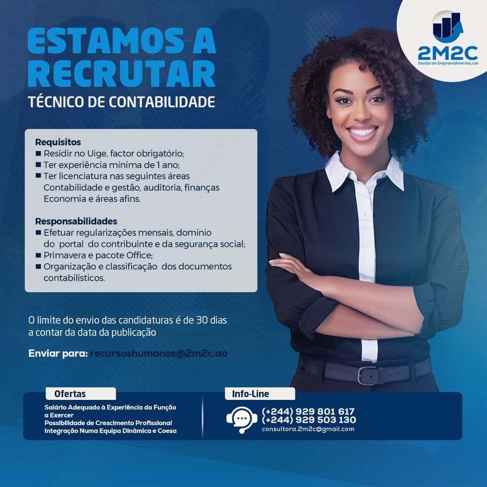Duas (2) Vagas para Técnicos de Contabilidade