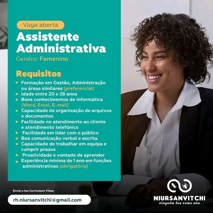 Vaga para Assistente Administrativa
