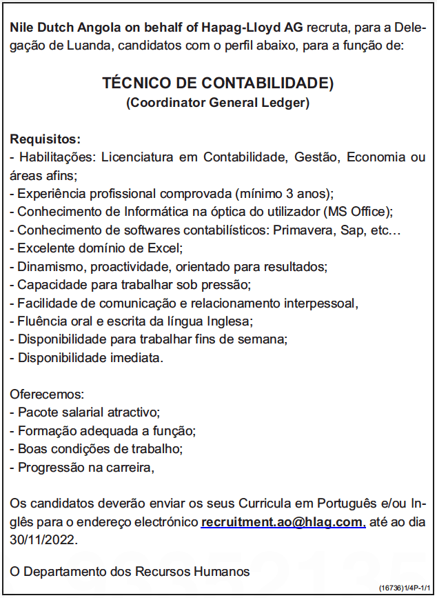 TÉCNICO DE CONTABILIDADE