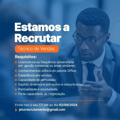Vaga para Técnico de Vendas 