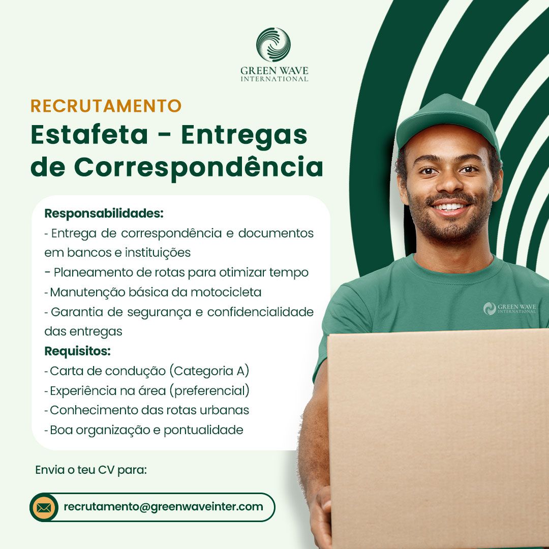 Vaga para Estafeta para Entregas de Correspondência