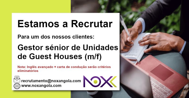 Vaga para Gestor de Unidade de Guest Houses (m/f)