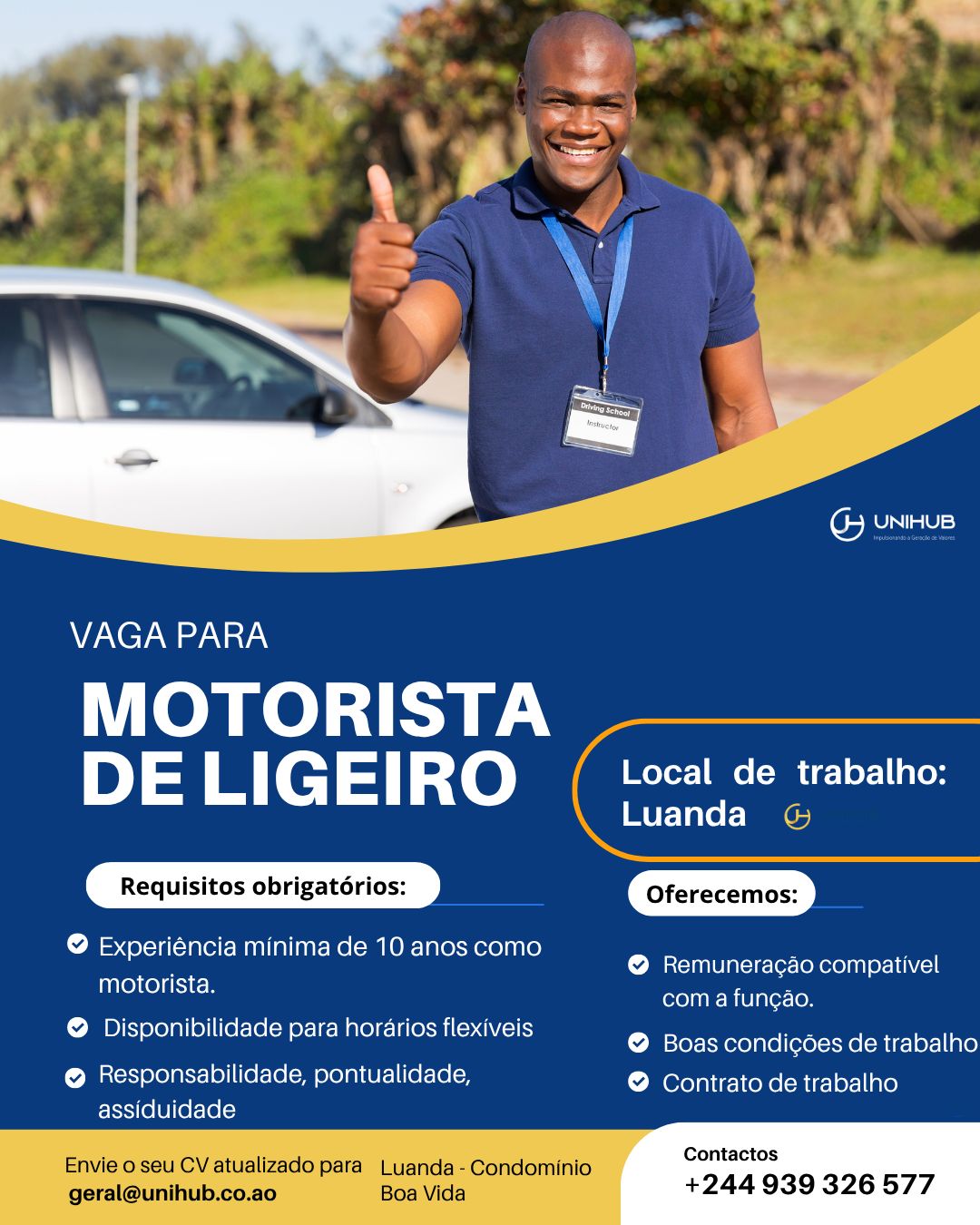 Recrutamento: Motorista de Ligeiro – Luanda