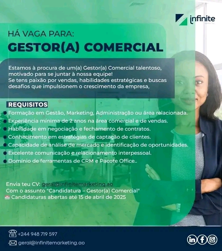 VAGA PARA GESTOR(A) COMERCIAL