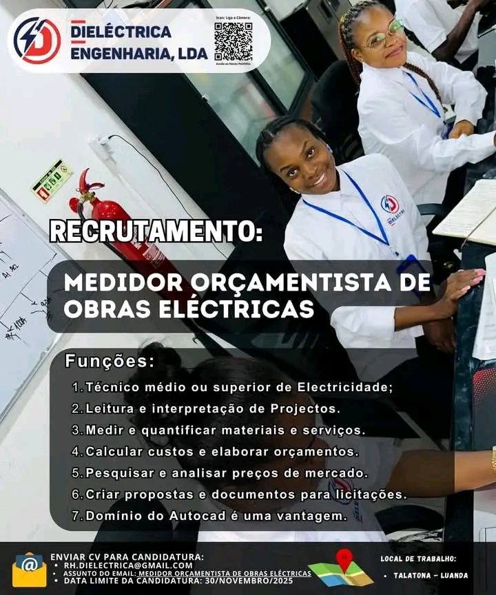 VAGA PARA MEDIDOR ORÇAMENTISTA DE OBRAS ELÉCTRICAS