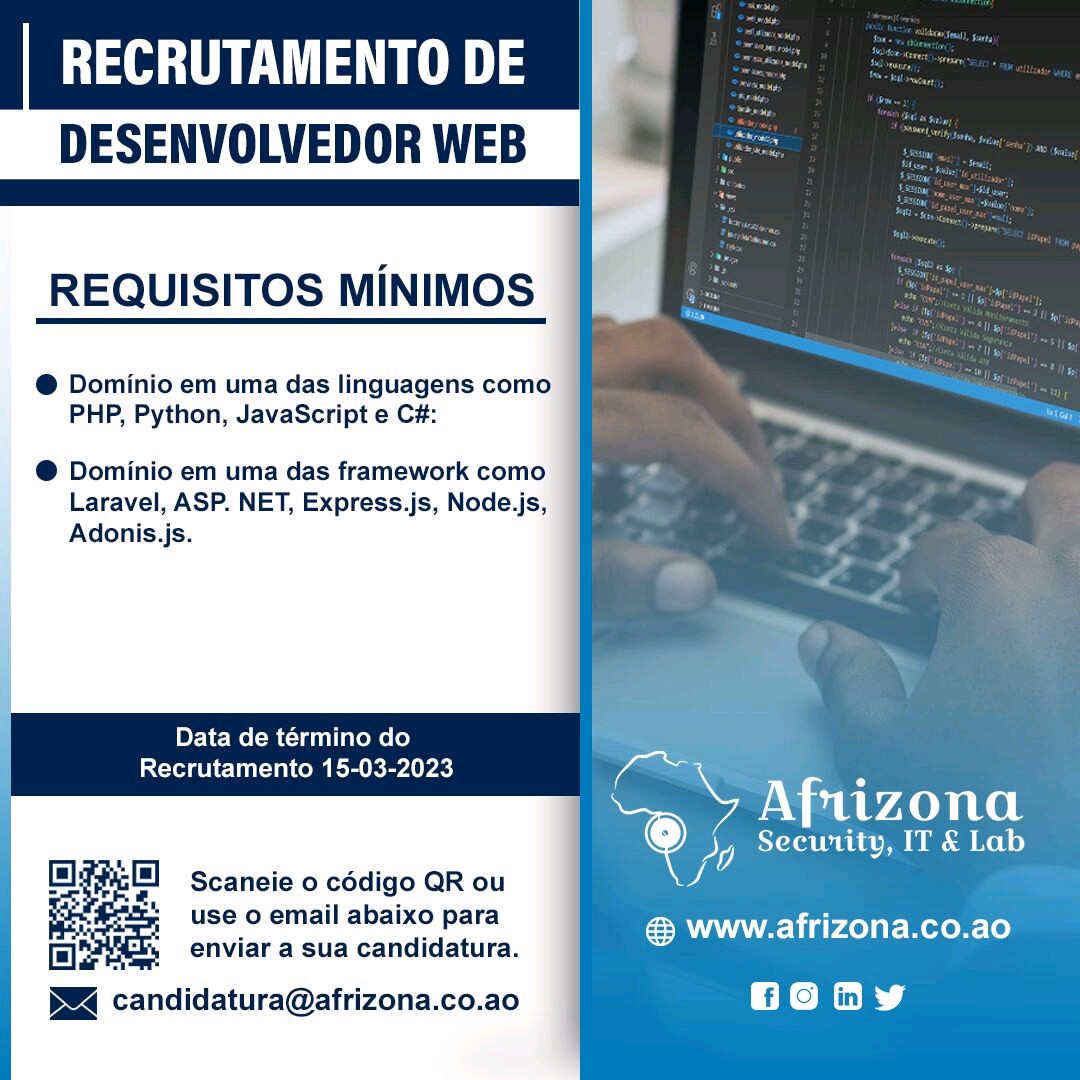 RECRUTAMENTO PARA DESENVOLVEDOR WEB 