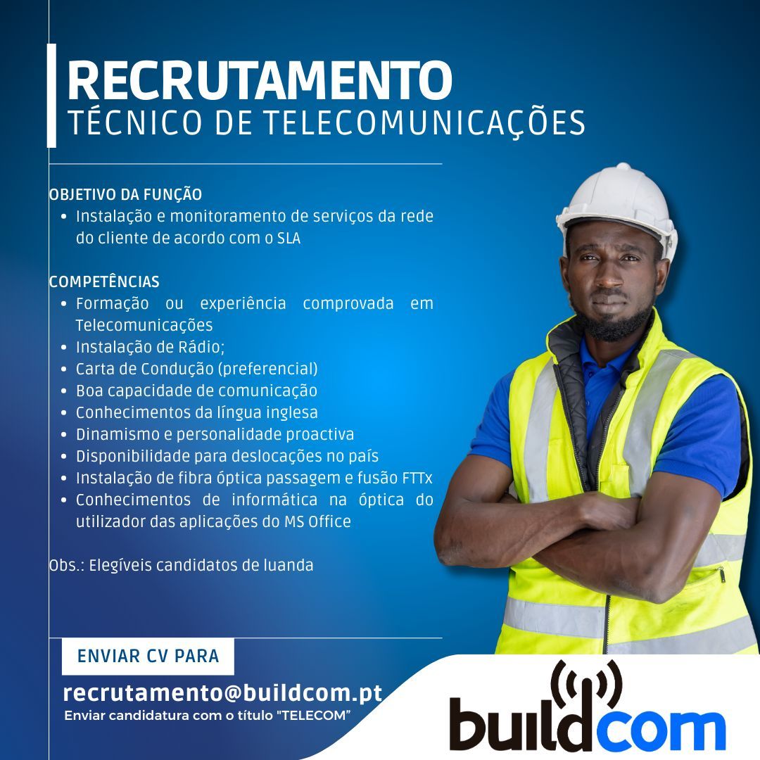 Vaga para Técnico de Telecomunicações
