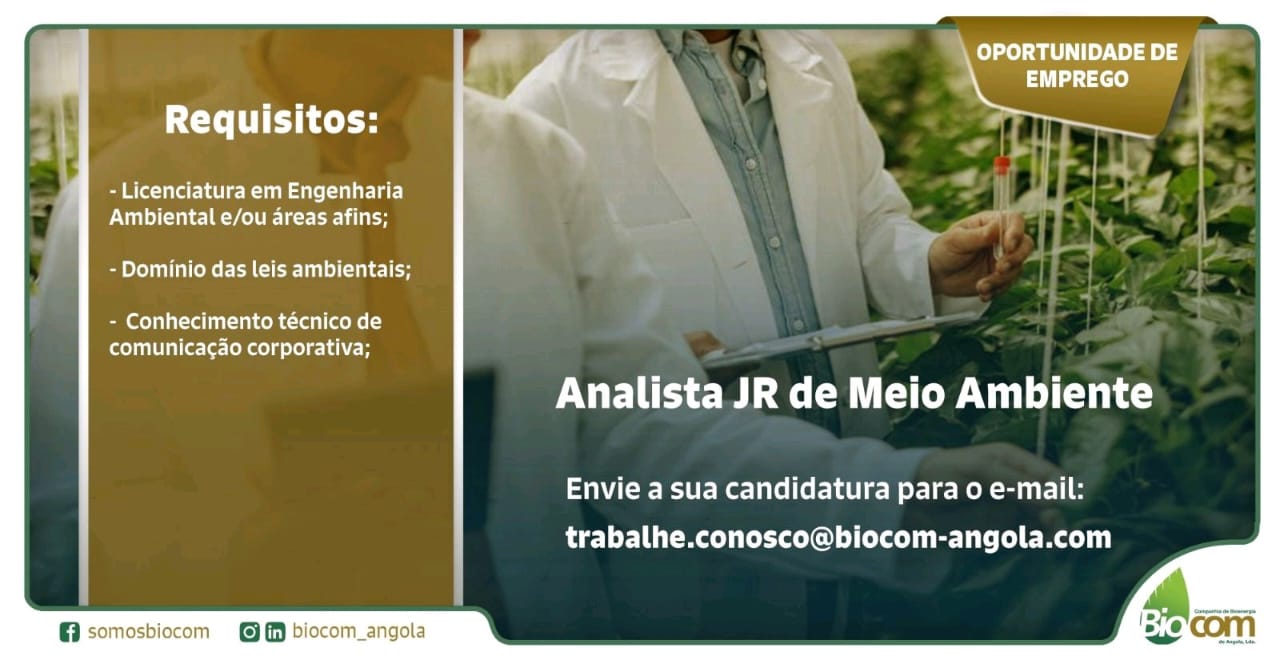 Vaga para Analista JR de Meio Ambiente