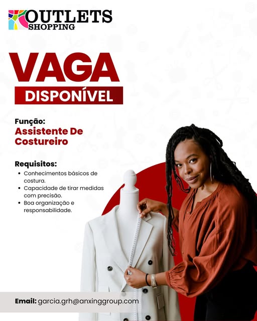 Vaga para Assistente de Costureiro