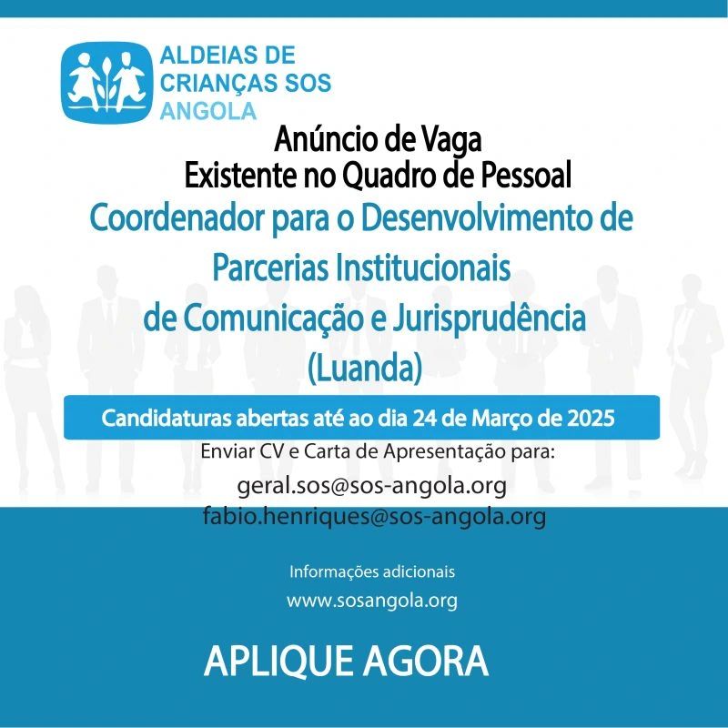Precisa-se de (1) Coordenador para o Desenvolvimento de Parcerias Institucionais de Comunicação e Jurisprudência