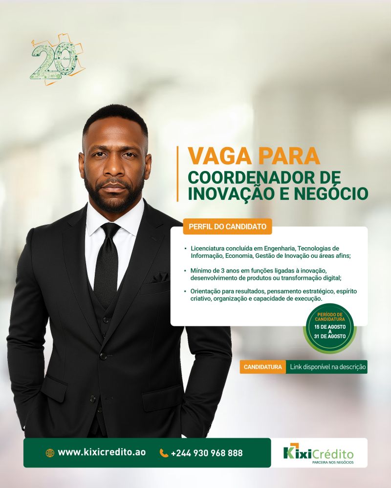 Vaga para Coordenador(a) de Inovação e Negócio