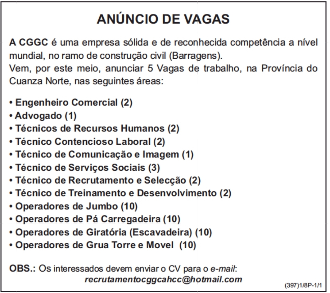CINQUENTA E CINCO (55) VAGAS PARA OPERADORES, ADVOGADOS, RH, ENG. COMERCIAL E OUTROS PARA 2023