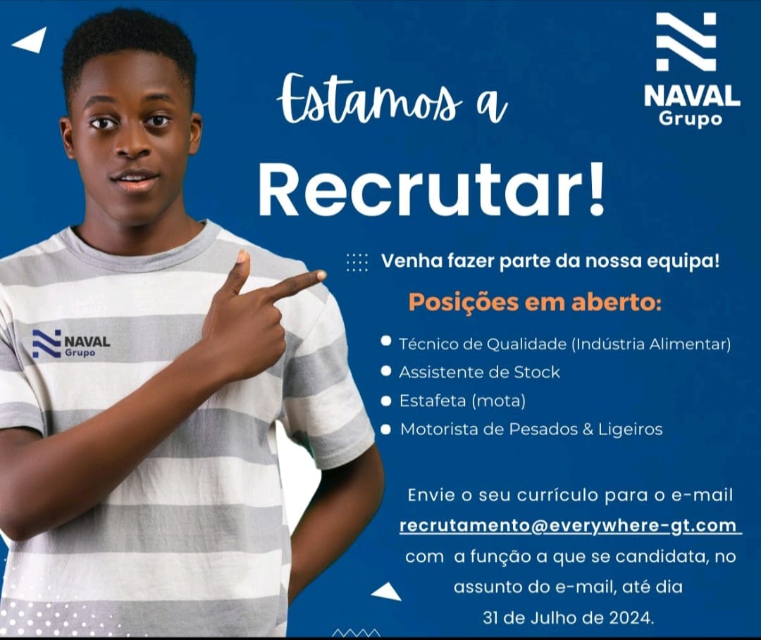 Vagas para Técnico de Qualidade, Assistente de Stock, Estafeta, Motorista de Pesados & Ligeiros 