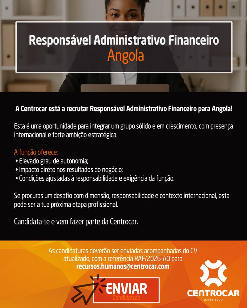 Vaga para  Responsável Administrativo Financeiro 
