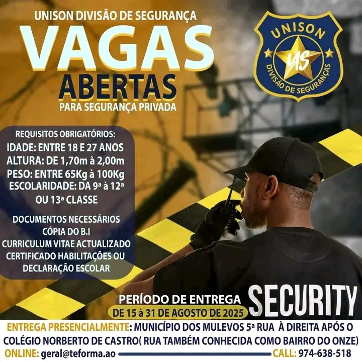 VAGA PARA SEGURANÇA