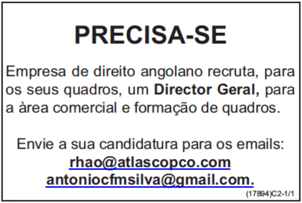 PRECISA-SE DE UM (1) DIRECTOR GERAL