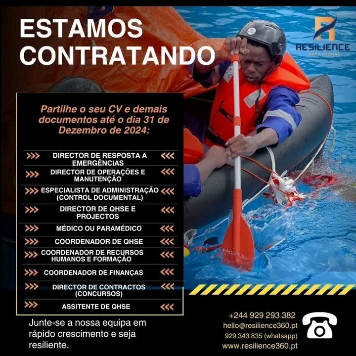Abertas Dez (10) vagas na Resilience 360 em diversas áreas 