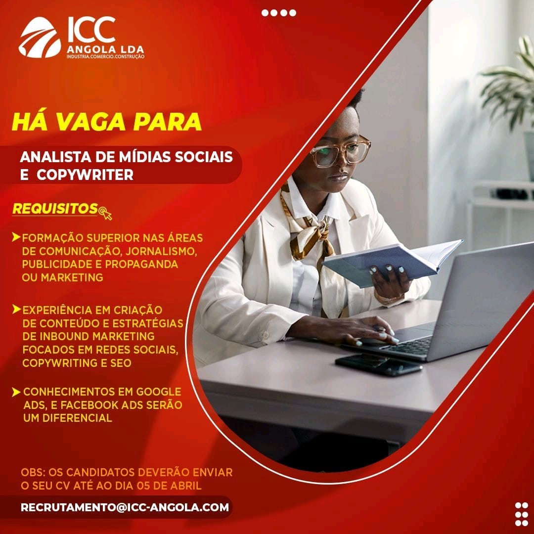 VAGA PARA ANALISTA DE MEDIAS SOCIAIS E COPYWRITER