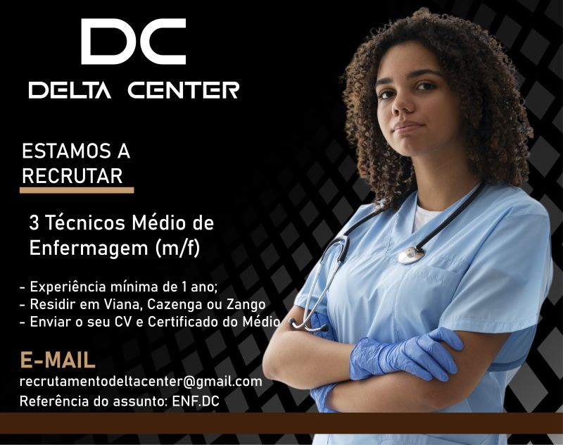 Vaga para (3) Técnicos Médio de Enfermagem (m/f)