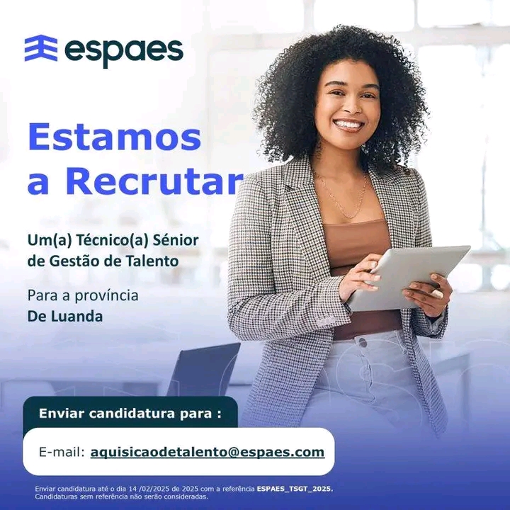 Vaga para Técnico (a) Sénior de Gestão de Talentos