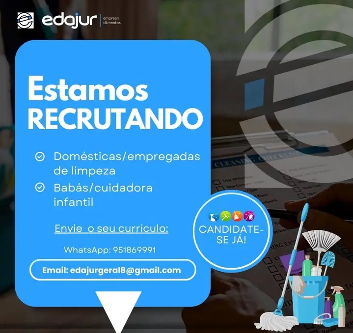 Vagas para Empregadas de Limpeza (domésticas) e Babás (cuidadoras infantis) 