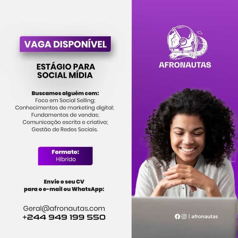 Oportunidade de Estágio para Social Mídia
