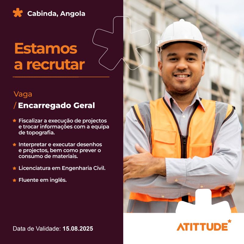 Vaga para um(a)Encarregado Geral 