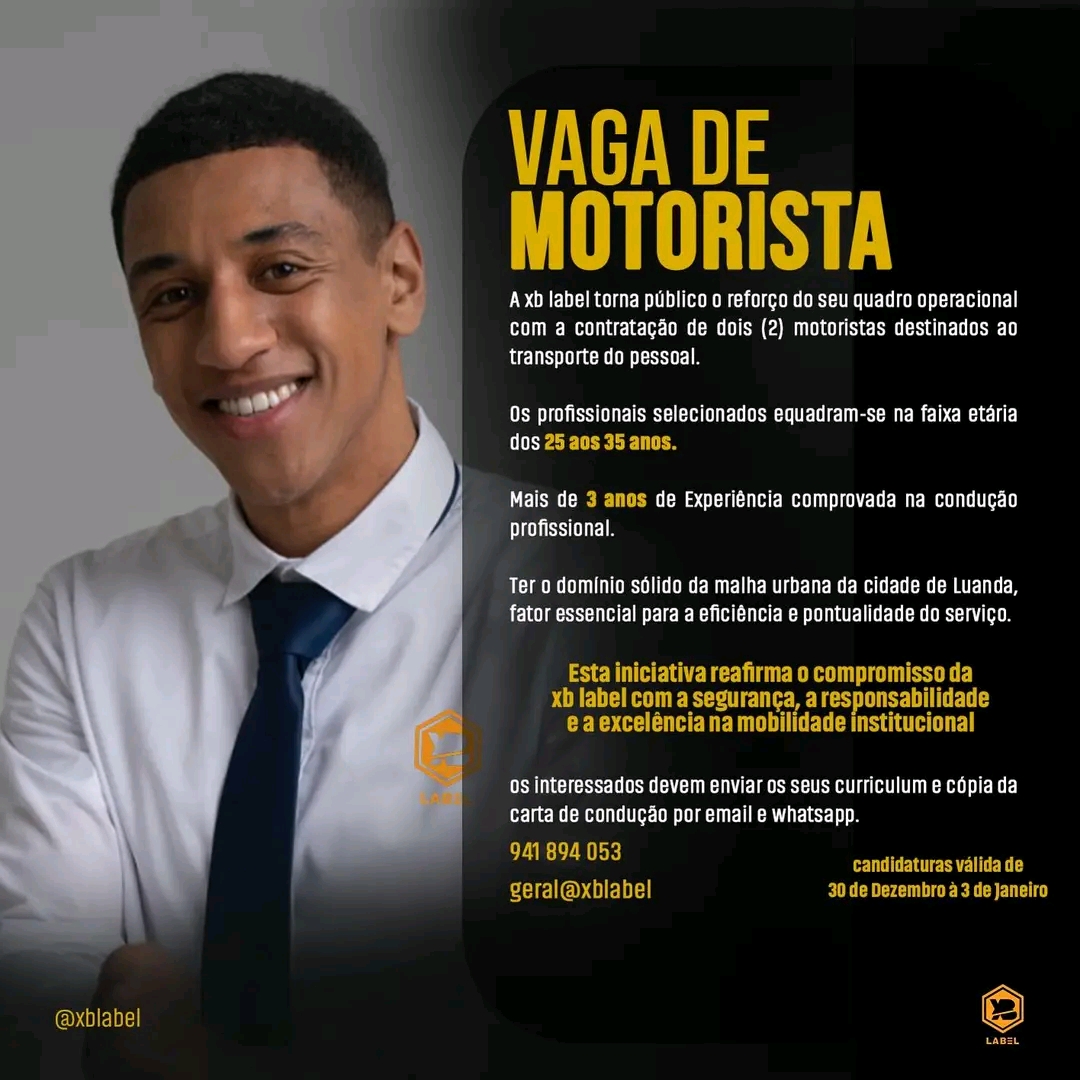 Oportunidade: dois (2) motoristas
