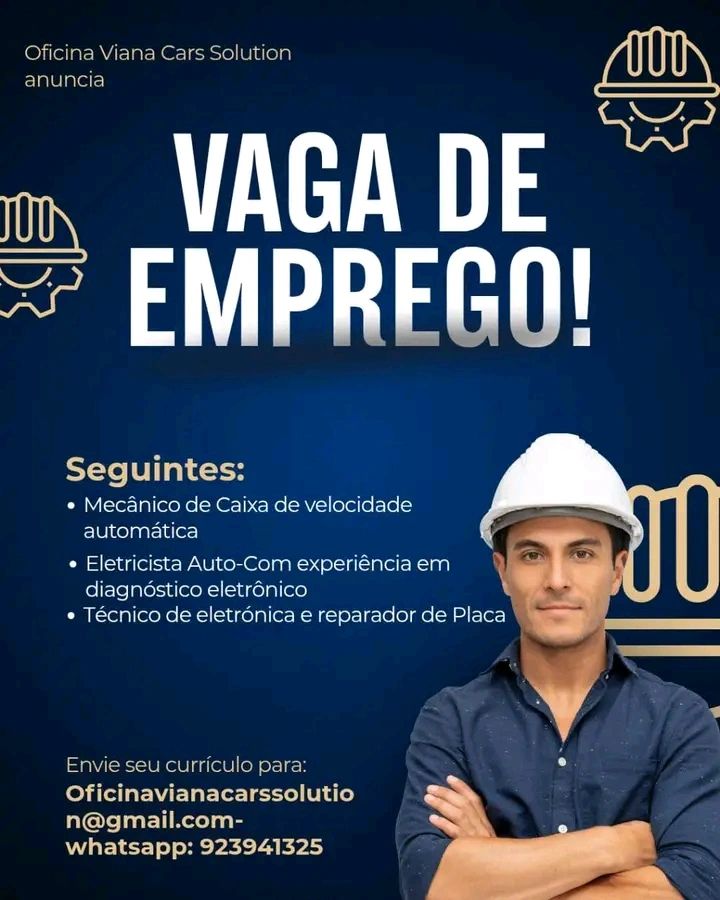 Vagas para Electricista Auto, Técnico Electrónico  – Reparador de Placas Electrónicas, Mecânico de Reparação de Caixa Automática