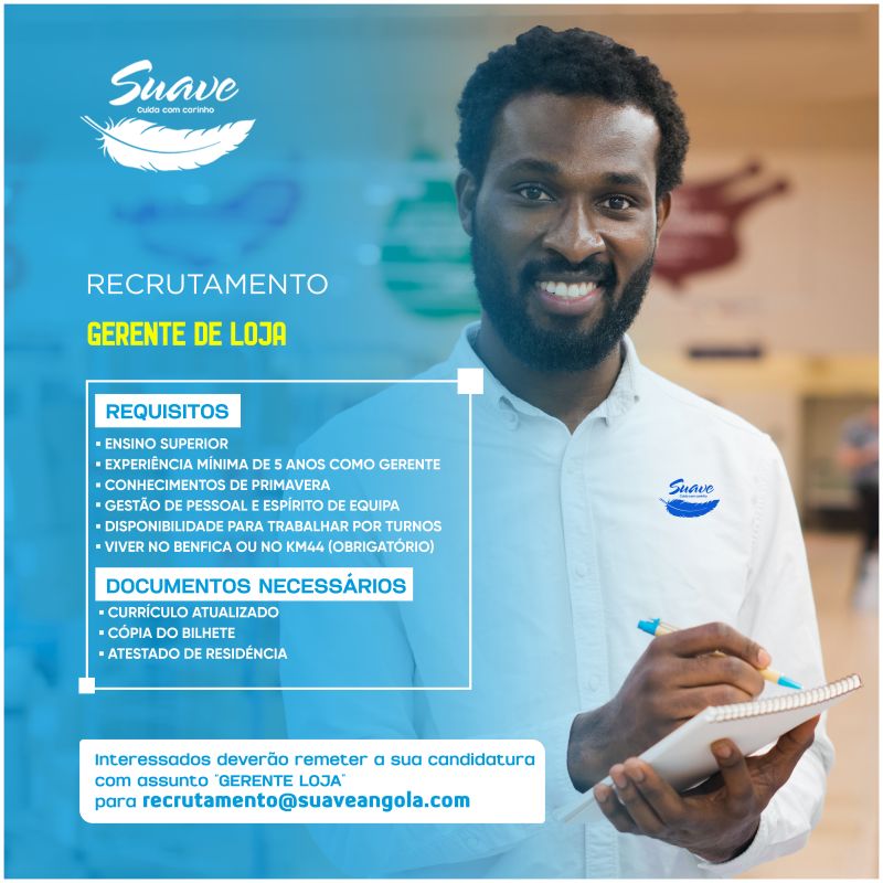 Vaga para Gerente de Loja 