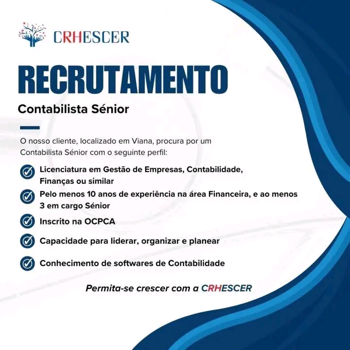 VAGA PARA CONTABILISTA SÉNIOR