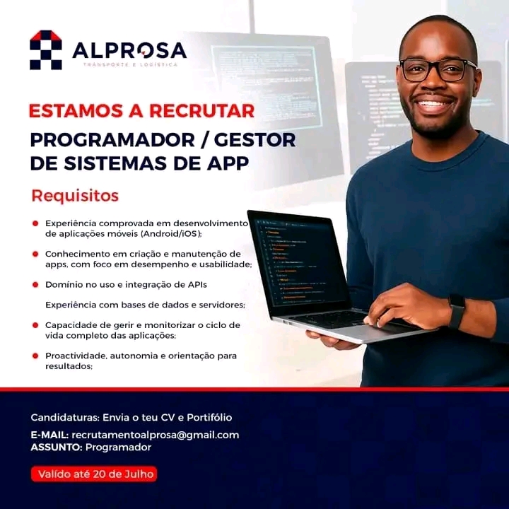 Vaga para Programador / Gestor de Sistemas de App