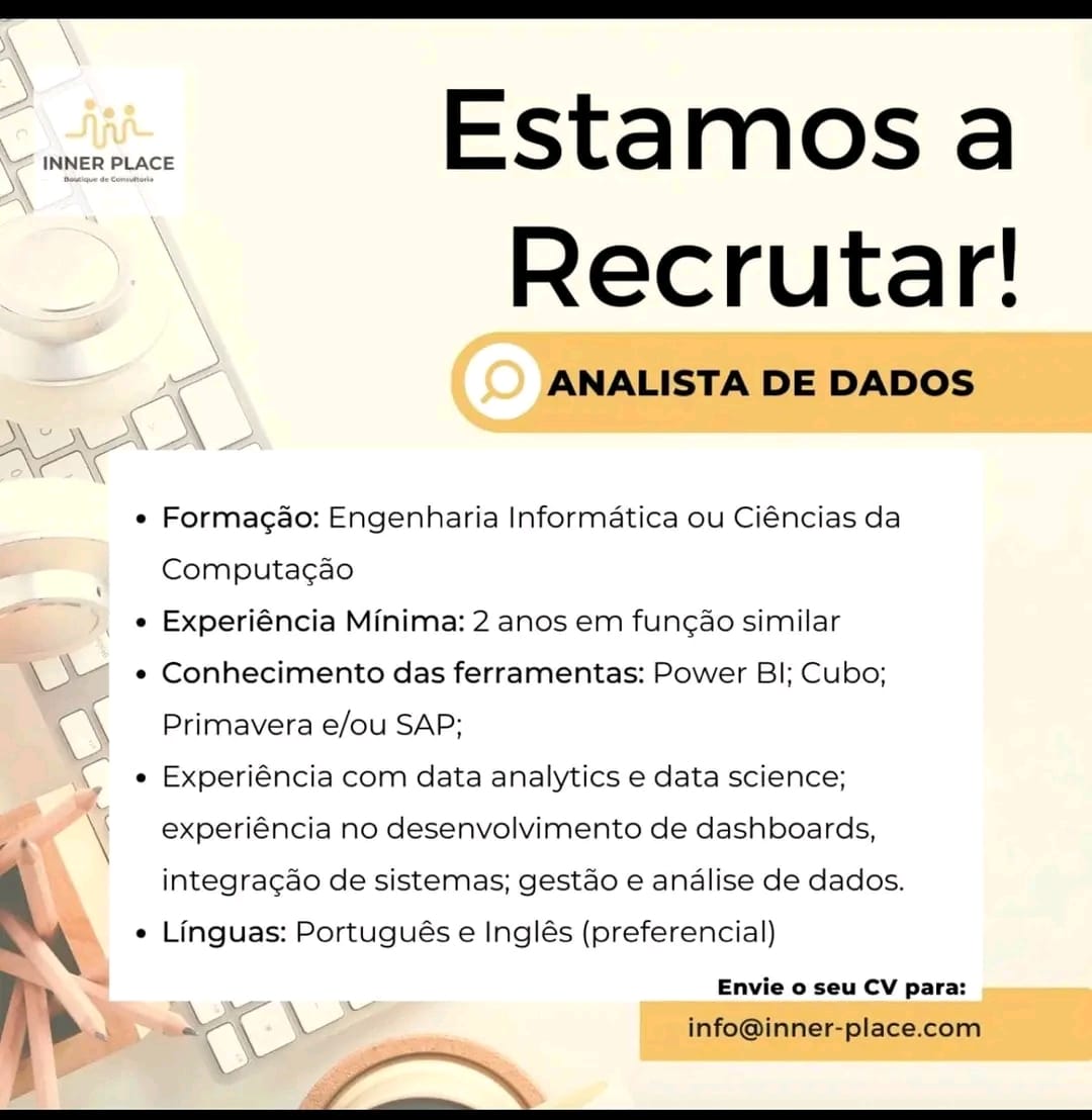 VAGA PARA ANALISTA DE DADOS 