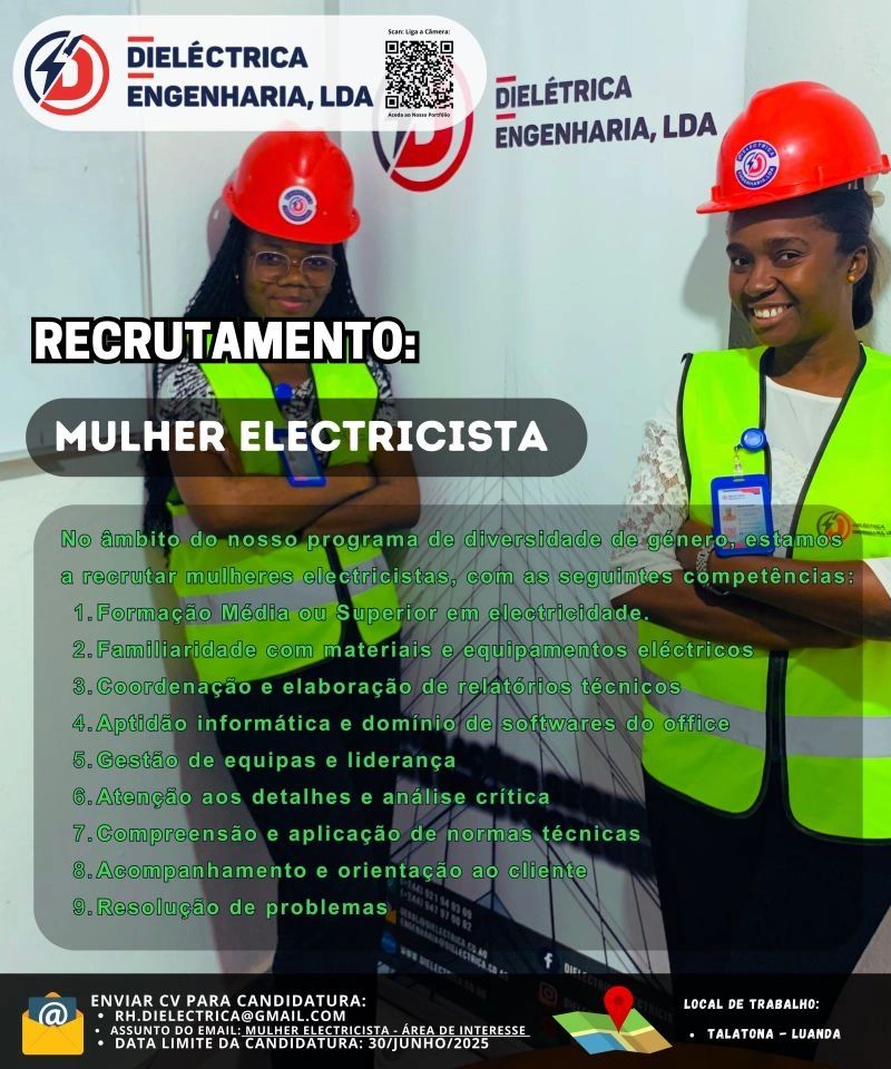 RECRUTAMENTO PARA MULHER ELETRICISTA