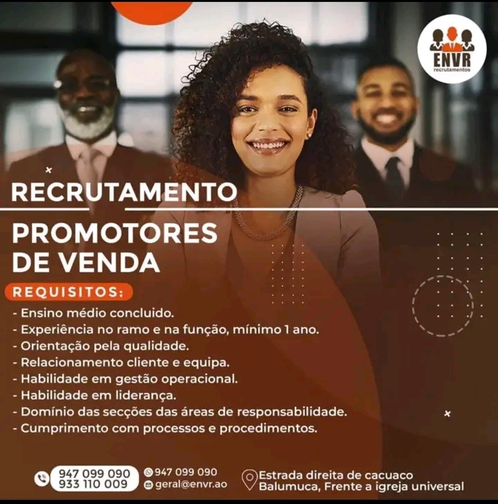 RECRUTAMENTO PARA PROMOTORES DE VENDA