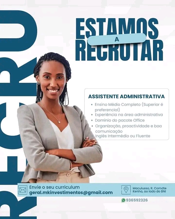 Vaga para Assistente Administrativa 