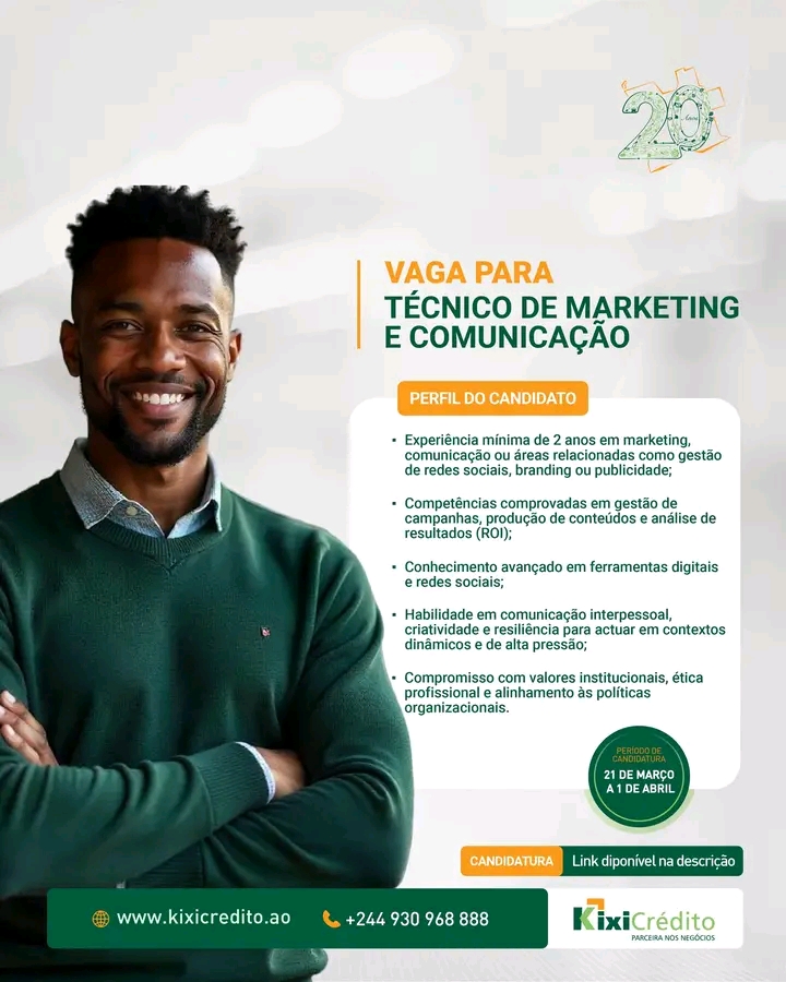 Vaga para Técnico(a) de Marketing e Comunicação