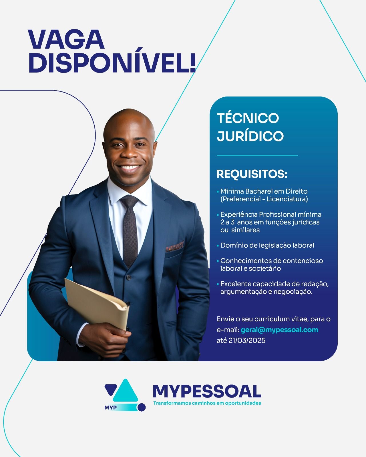 Vaga para Técnico Jurídico