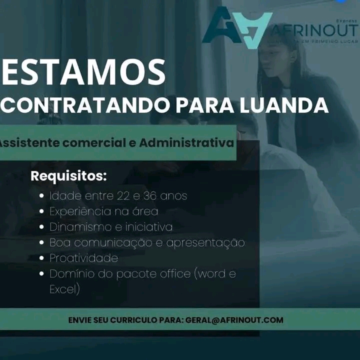 Vaga para Assistente Comercial e Administrativa