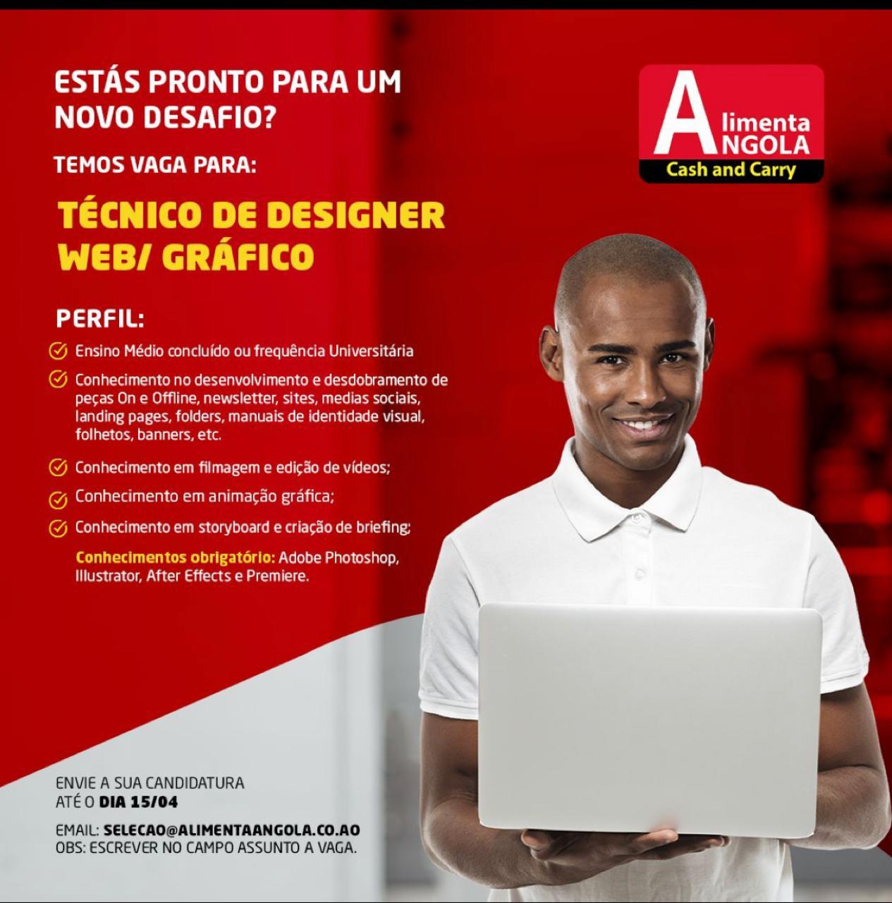 VAGA PARA TÉCNICO DE DESIGNER WEB/ GRÁFICO 