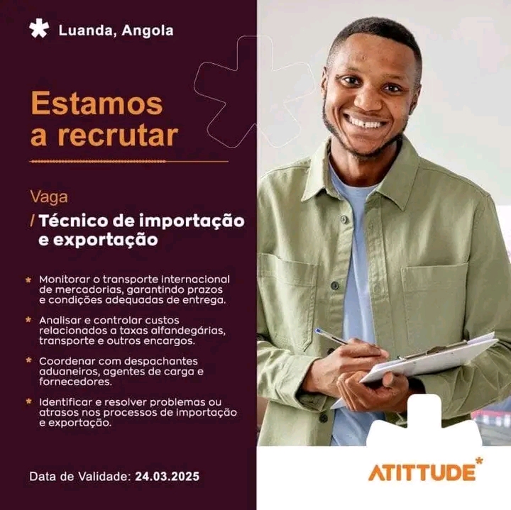 VAGA PARA TÉCNICO DE IMPORTAÇÃO E EXPORTAÇÃO 