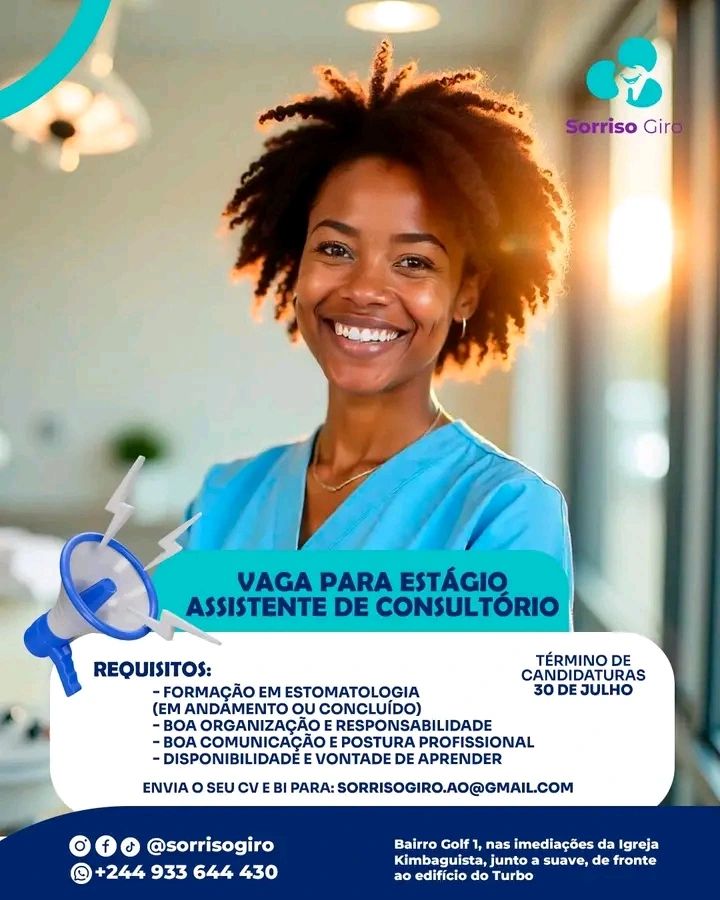 VAGA PARA ESTÁGIO DE ASSISTENTE DE CONSULTÓRIO