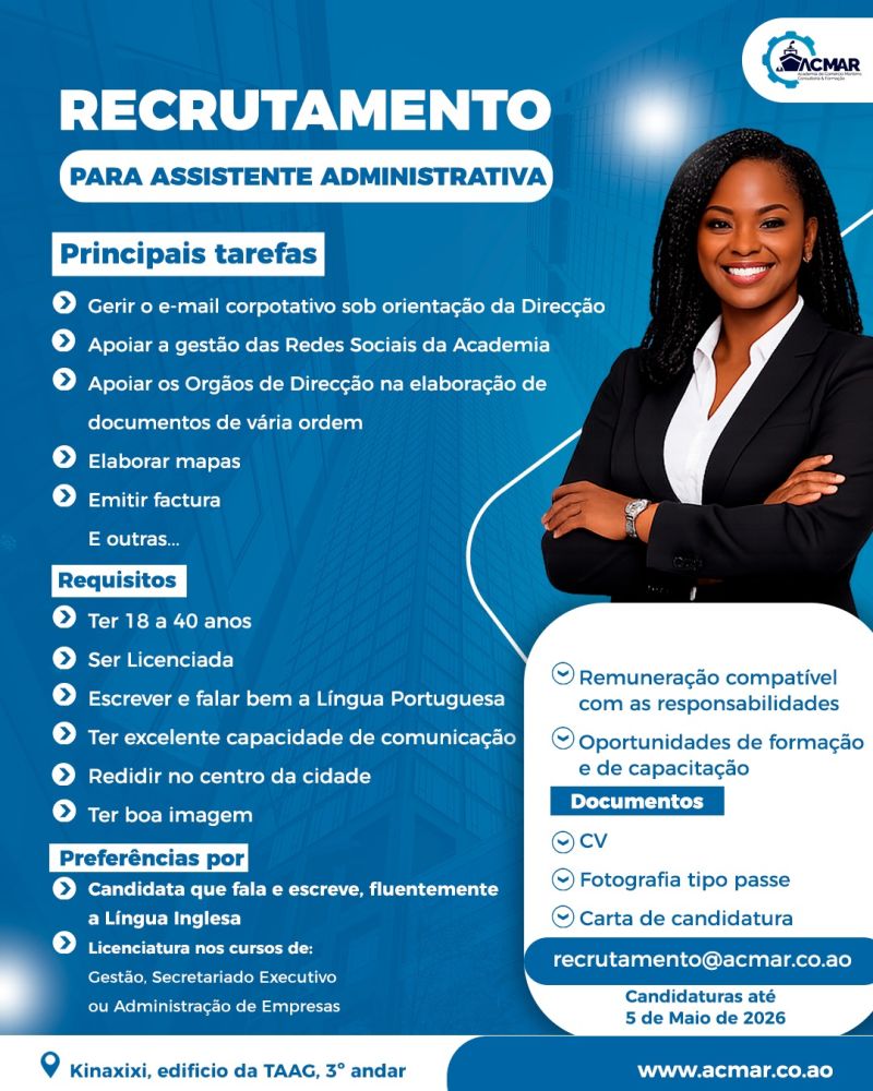VAGA PARA ASSISTENTE ADMINISTRATIVA