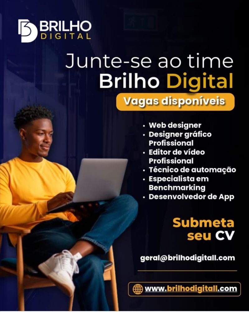 Vagas para Web designer, Designer gráfico profissional, Editor de vídeo profissional, Técnico de automação e outros